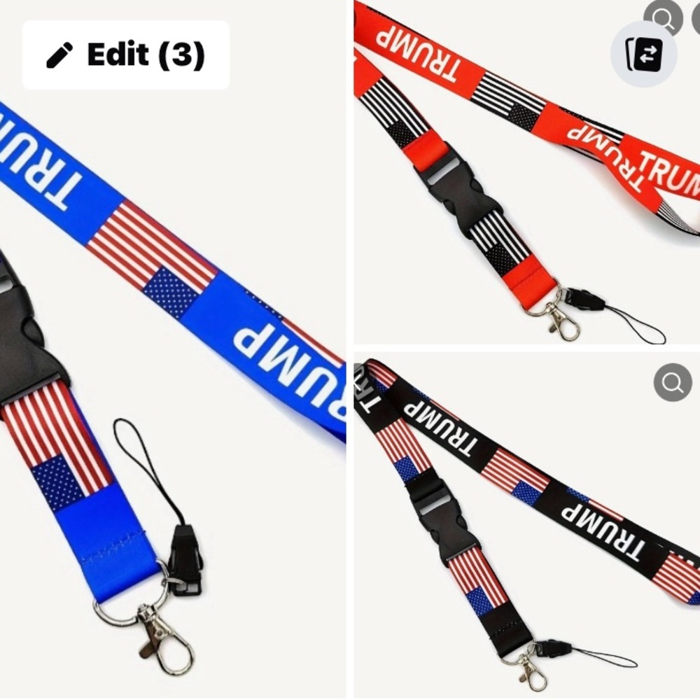 Patriotic Lanyard Trio - Red, Blue, Black